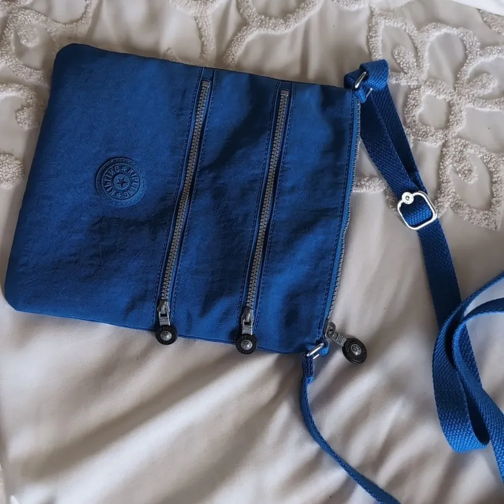 Kipling Keiko Medium, 💙Electric Blue Triple Zip Crossbody Handbag NWOT